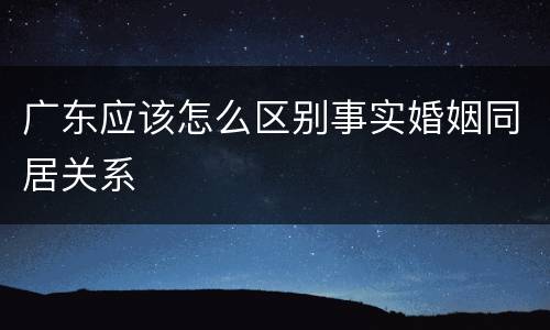 广东应该怎么区别事实婚姻同居关系