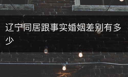 辽宁同居跟事实婚姻差别有多少
