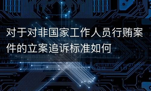 对于对非国家工作人员行贿案件的立案追诉标准如何
