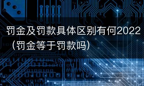 罚金及罚款具体区别有何2022（罚金等于罚款吗）