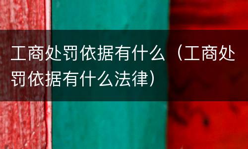 工商处罚依据有什么（工商处罚依据有什么法律）