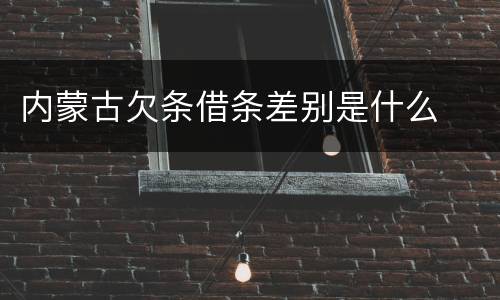 内蒙古欠条借条差别是什么