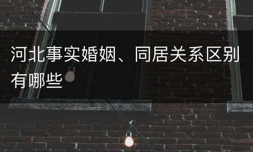 河北事实婚姻、同居关系区别有哪些