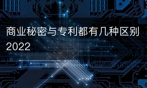 商业秘密与专利都有几种区别2022