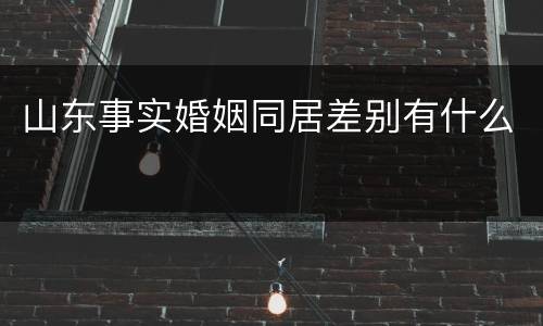 山东事实婚姻同居差别有什么