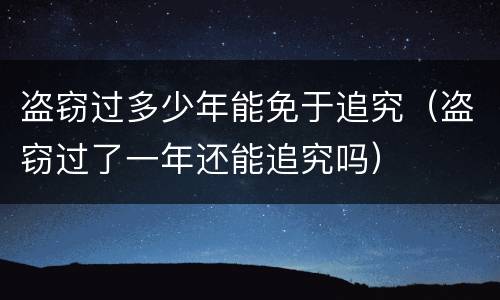盗窃过多少年能免于追究（盗窃过了一年还能追究吗）