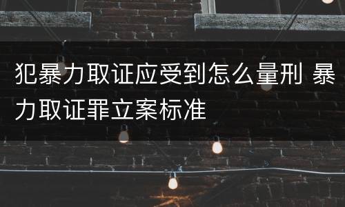 犯暴力取证应受到怎么量刑 暴力取证罪立案标准
