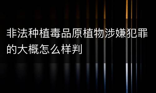 非法种植毒品原植物涉嫌犯罪的大概怎么样判
