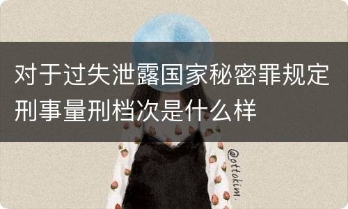 对于过失泄露国家秘密罪规定刑事量刑档次是什么样