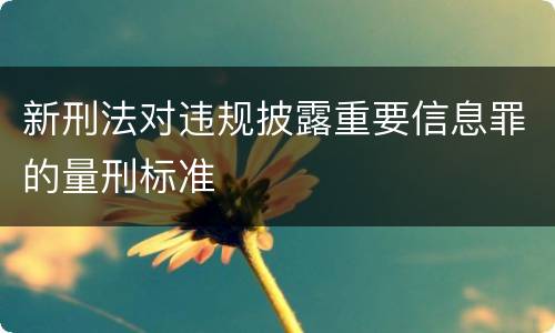 新刑法对违规披露重要信息罪的量刑标准