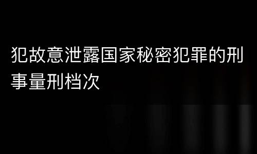 犯故意泄露国家秘密犯罪的刑事量刑档次