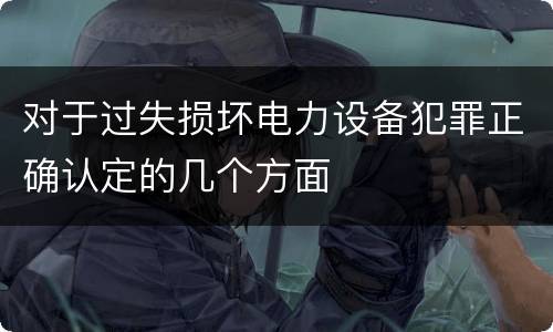 对于过失损坏电力设备犯罪正确认定的几个方面