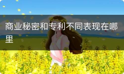商业秘密和专利不同表现在哪里