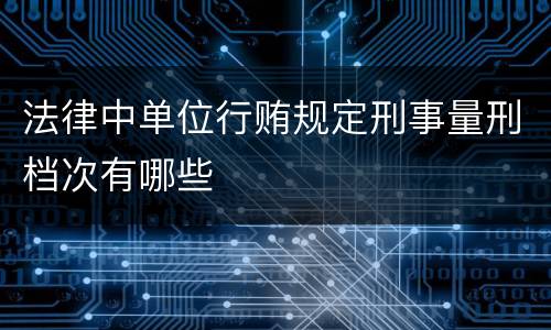 法律中单位行贿规定刑事量刑档次有哪些
