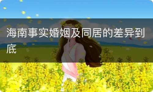 海南事实婚姻及同居的差异到底