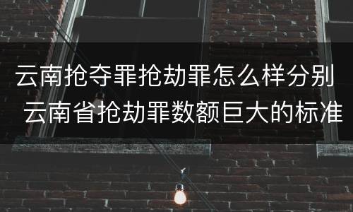 云南抢夺罪抢劫罪怎么样分别 云南省抢劫罪数额巨大的标准