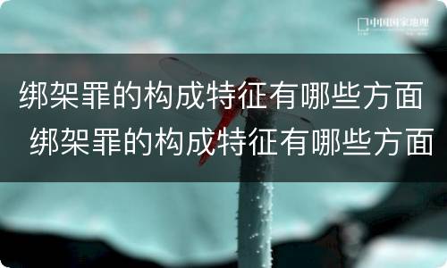 绑架罪的构成特征有哪些方面 绑架罪的构成特征有哪些方面的问题