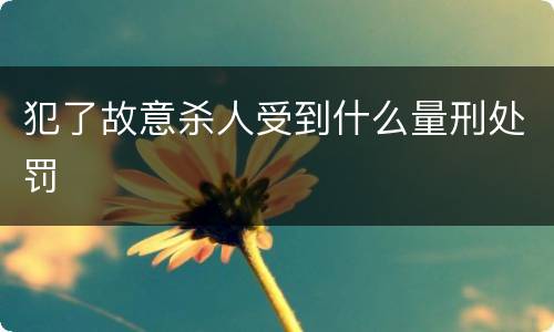 犯了故意杀人受到什么量刑处罚