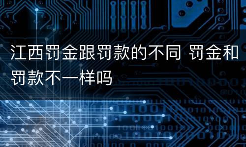 江西罚金跟罚款的不同 罚金和罚款不一样吗