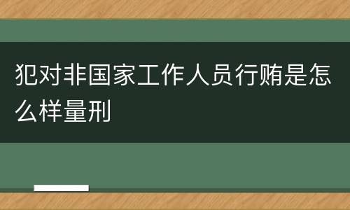 犯对非国家工作人员行贿是怎么样量刑