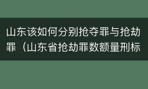 山东该如何分别抢夺罪与抢劫罪（山东省抢劫罪数额量刑标准）