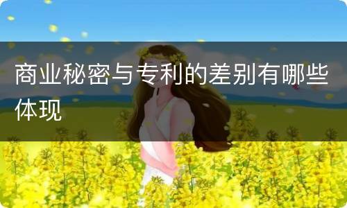 商业秘密与专利的差别有哪些体现