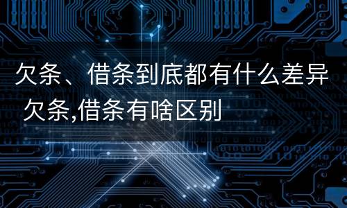 欠条、借条到底都有什么差异 欠条,借条有啥区别