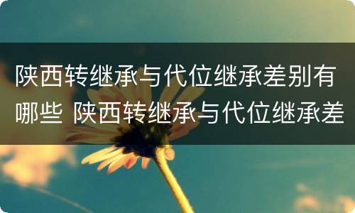 陕西转继承与代位继承差别有哪些 陕西转继承与代位继承差别有哪些原因