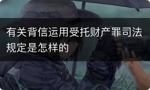 有关背信运用受托财产罪司法规定是怎样的