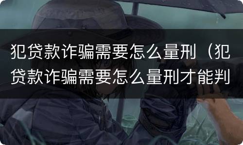 犯贷款诈骗需要怎么量刑（犯贷款诈骗需要怎么量刑才能判刑）