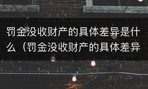 罚金没收财产的具体差异是什么（罚金没收财产的具体差异是什么意思）