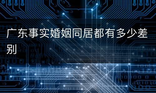 广东事实婚姻同居都有多少差别
