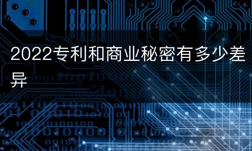 2022专利和商业秘密有多少差异