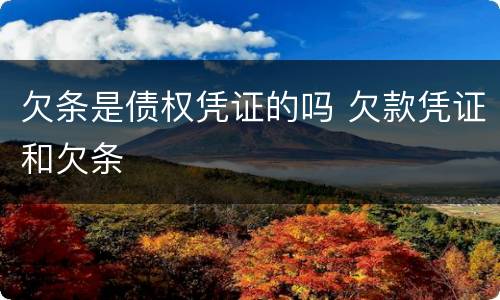 欠条是债权凭证的吗 欠款凭证和欠条