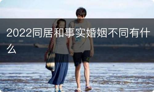 2022同居和事实婚姻不同有什么