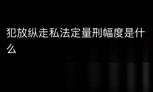 犯放纵走私法定量刑幅度是什么