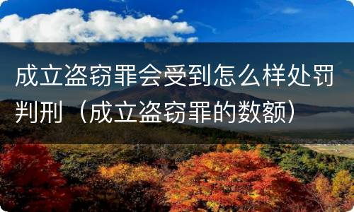 成立盗窃罪会受到怎么样处罚判刑（成立盗窃罪的数额）