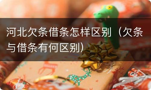 河北欠条借条怎样区别（欠条与借条有何区别）