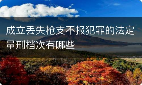 成立丢失枪支不报犯罪的法定量刑档次有哪些