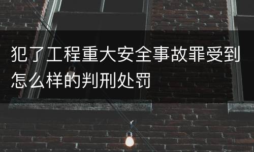 犯了工程重大安全事故罪受到怎么样的判刑处罚