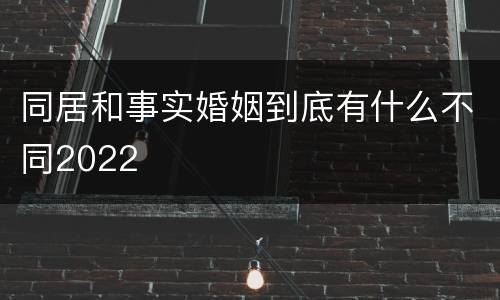 同居和事实婚姻到底有什么不同2022