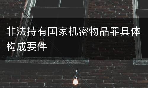 非法持有国家机密物品罪具体构成要件