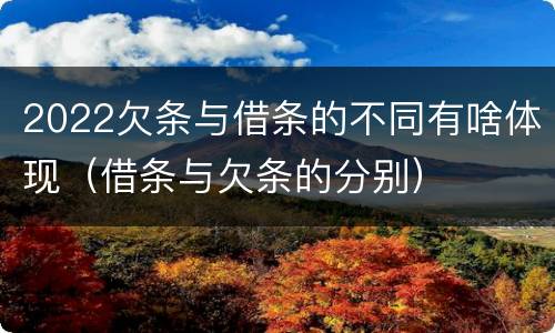 2022欠条与借条的不同有啥体现（借条与欠条的分别）