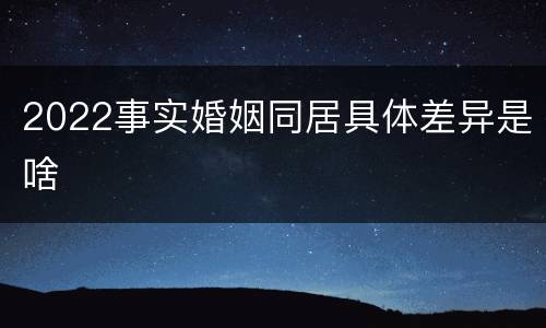 2022事实婚姻同居具体差异是啥