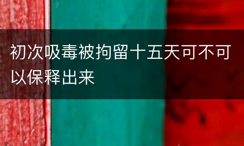 初次吸毒被拘留十五天可不可以保释出来