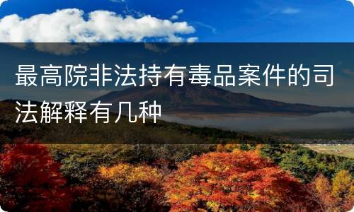 最高院非法持有毒品案件的司法解释有几种