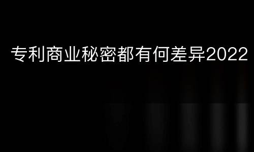 专利商业秘密都有何差异2022