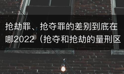 抢劫罪、抢夺罪的差别到底在哪2022（抢夺和抢劫的量刑区别）