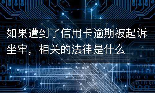 如果遭到了信用卡逾期被起诉坐牢，相关的法律是什么