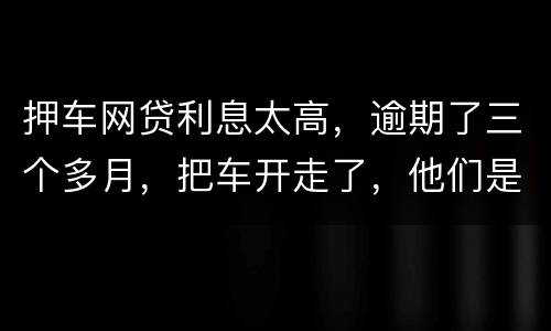 押车网贷利息太高，逾期了三个多月，把车开走了，他们是非法的，我该怎么办